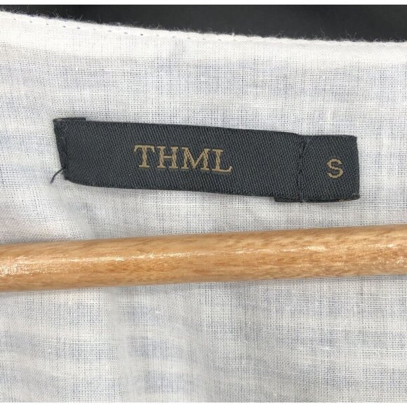 THML Women's Striped Embroidered Mini Beach Dress Size S Coastal Summer Tassels - Picture 3 of 9